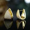 1 Pair, Fashionable, Inlaid with Synthetic Zircon, Triangular Fashion Stud Earrings