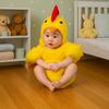 Creative Chicken Baby Photography Suit Furry Romper Bodysuit Hat Set Infant Studioshoot Outfits Cute Design Unisex Animals