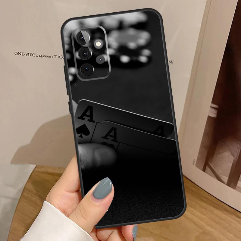 Пики Покер Игральные Карты Туз Художественный Чехол Для Samsung Galaxy A33 A53 A13 A54 A34 A14 A56 A36 A16 A06 A12 A32 A52 A35 A17 A15 A55