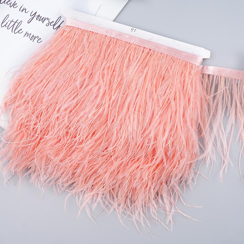 Diy Handmade Accessories Colorful Ostrich Feather Cloth Edge Decorative Accessories Clothing Accessories Wedding Skirt
