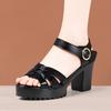 Plus Size 34-43 Comfortable Soft Leather Shoes Women High Heels Sandals Summer Thick Platform Sandals Office Beach Mom