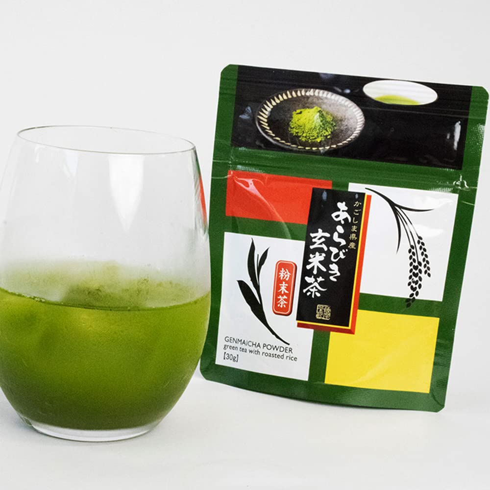 Набор для дегустации пакетиков порошка Wakoen Матча Генмай и Ходзича Чай Кагосима Порошковый Зеленый Порошковый Коричневый Жареный Растворимый Холодный Генмай Коричневый Рис Матча