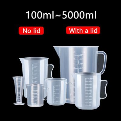 Утолщенный пластиковый мерный стакан со шкалой, большая емкость, прозрачный стакан для смешивания, лабораторный стакан, кухонный пластиковый инструмент для приготовления пищи