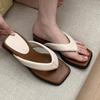 Fashion 2025 Summer Minimalist Chunky Platform Thong Flip Flops Soft Sole Elegant Beach Sandals Comfortable Casual Slides Outdoor Wear