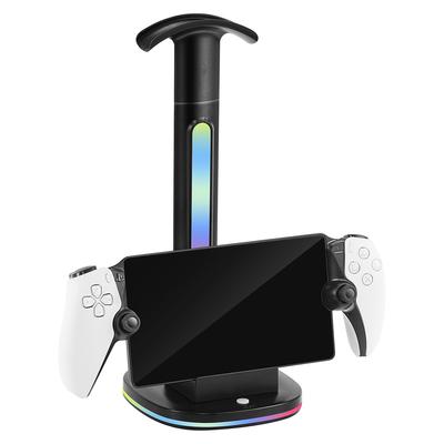 RGB Зарядная док-станция с 2 портами USB 2.0 Подставка для наушников Подставка-зарядка для консоли База для PS5 Portal для PlayStation Portal
