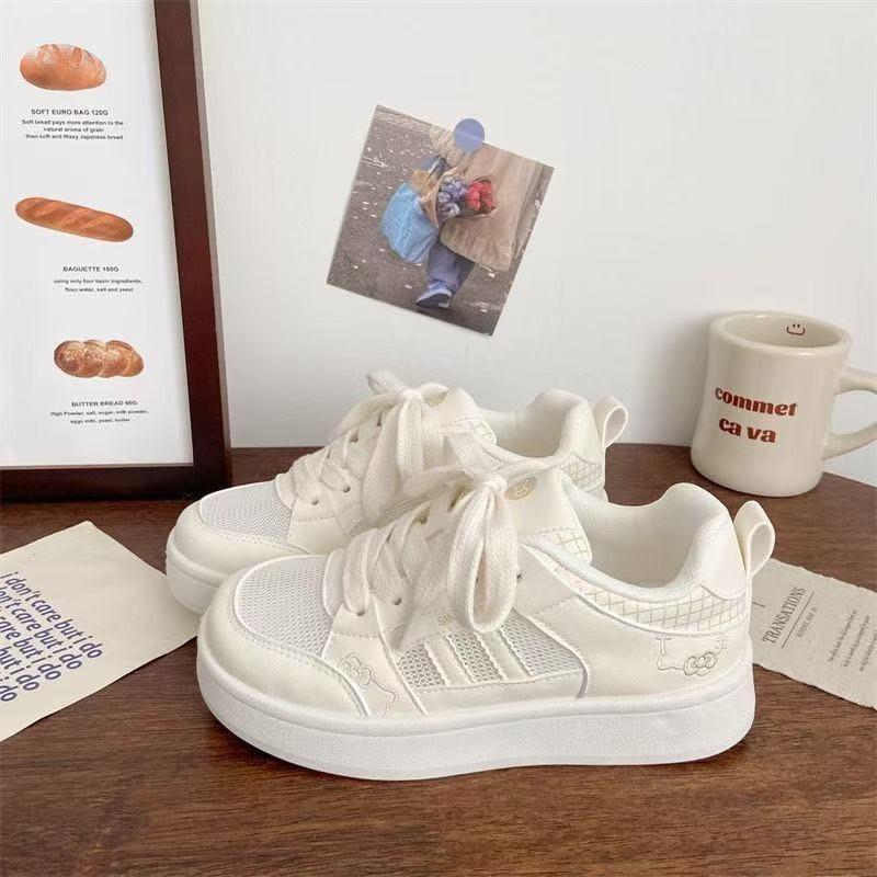 Niche Casual Pink Transparent Net Platform White Shoes Women's Summer New Student Sports Shoes