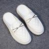 Closed Toe Half Slippers Women's New Summer Outdoor Wear Fashion Summer Lazy Sandals Without Heel White Shoes