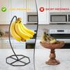 2 Pack Banana Hanger, Banana Tree Holder Metal, Banana Stand Holder, Holds Up to 15LB Banana or Grape, Banana Rack for Kitchen Counter, Black