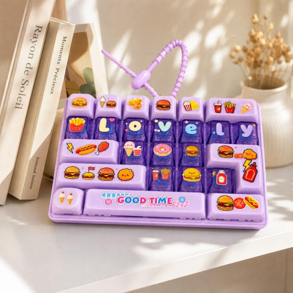 26-Key Mini Keyboard Pendant Cute Design Keyboard Keychain Decompression Button Toy Hanging Charm