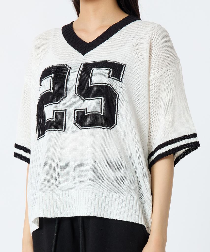 ANDTHEOTHER Oversized V-Neck Short Sleeve Knit Black