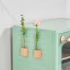 Originality Mini Magnetic Vase Cute Style Solid Wood Glass Test Tube Vase Flower Arrangement Fridge Magnet Decor Flower Vases