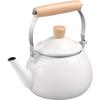 Wahei Freiz Capacity Capacity Induction and Gas Cafe Kettle, 1.8L (full 1.1L), Enamel, Compatible, Blanc, RB-1923