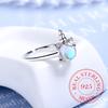 Korean 925 Sterling Silver Unicorn Moonstone Ring for Women Fashion Wedding Engagement Party Gift Charm Jewelry