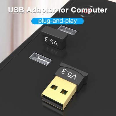 Беспроводной адаптер Plug and Play Поддержка нескольких устройств Низкая задержка Настольный компьютер USB Аудиоприемник Адаптер с поддержкой Bluetooth 5.3