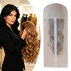 Zippered Wig Storage Bag Hanging with Hook, Breathable Non-woven Fabric Dust-proof Home Hair Accessory Protector, Space Saving Portable Zipper