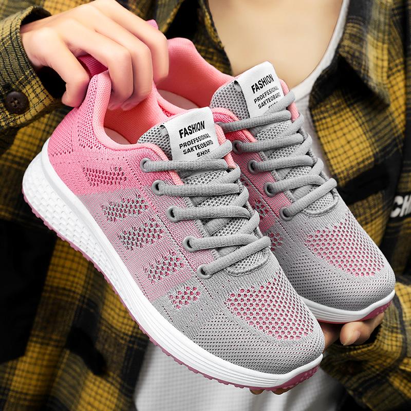 Running Shoes Women's 2025 Spring New Single Shoes Casual Breathable Comfortable Fly-woven Sports Shoes