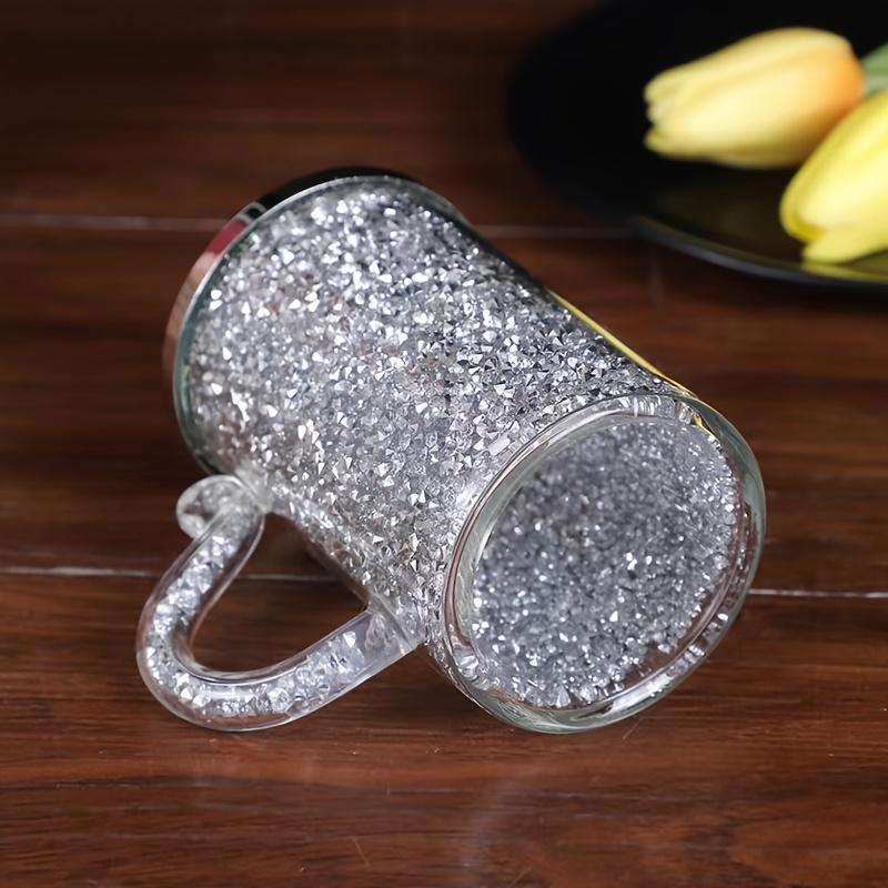 Набор из 6 ослепительных стеклянных кружек с бриллиантами — высокая боросиликатная термостойкость для кофе, чая и напитков — идеально подходит для кафе, ресторанов и дома