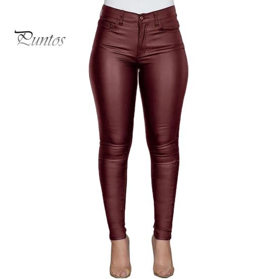 Леггинсы из искусственной кожи на пуговицах и молнии, женские брюки средней посадки с карманами, однотонные облегающие брюки небольшого кроя, брюки-карандаш