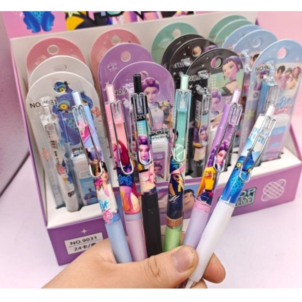 KPOP Demon Huntress Group Push-action Activity Pencil Set with Non-fracturable Lead Pencil Combo Student Supplies