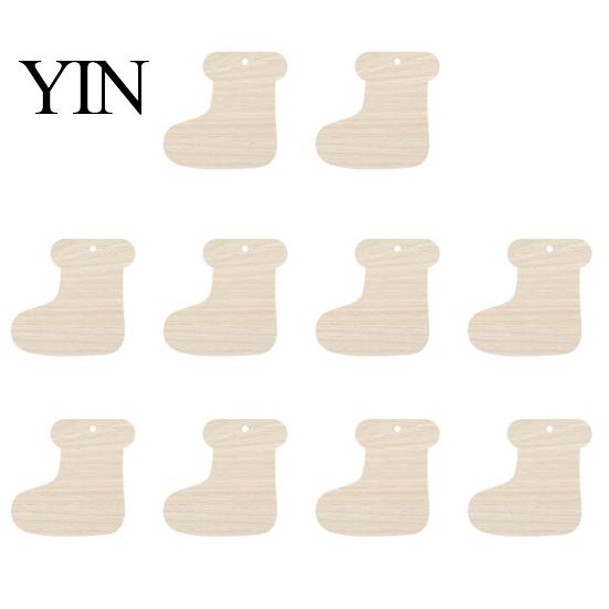 Unfinished Wood Blanks 10Pcs 2D Wooden Christmas Ornaments, Blank DIY Craft Hanging Tags, Indoor Festive Decor Tree Decorations, Slices for