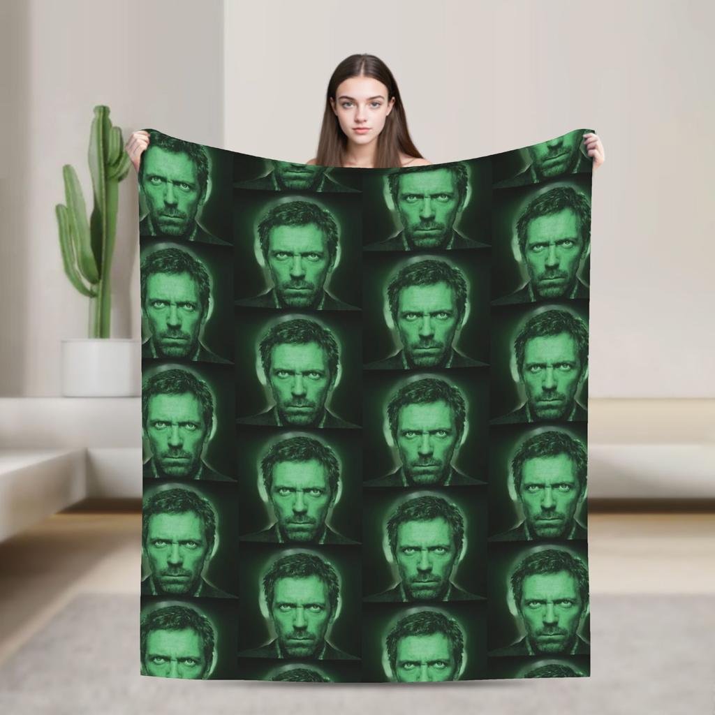 Плед House MD Хью Лори Доктор Хаус Плюшевый Винтажный Теплый Плед для Покрытия Стула Дивана Весна Осень