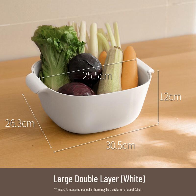 Lazy Corner Double-Layer Vegetable & Fruit Drain Basket
