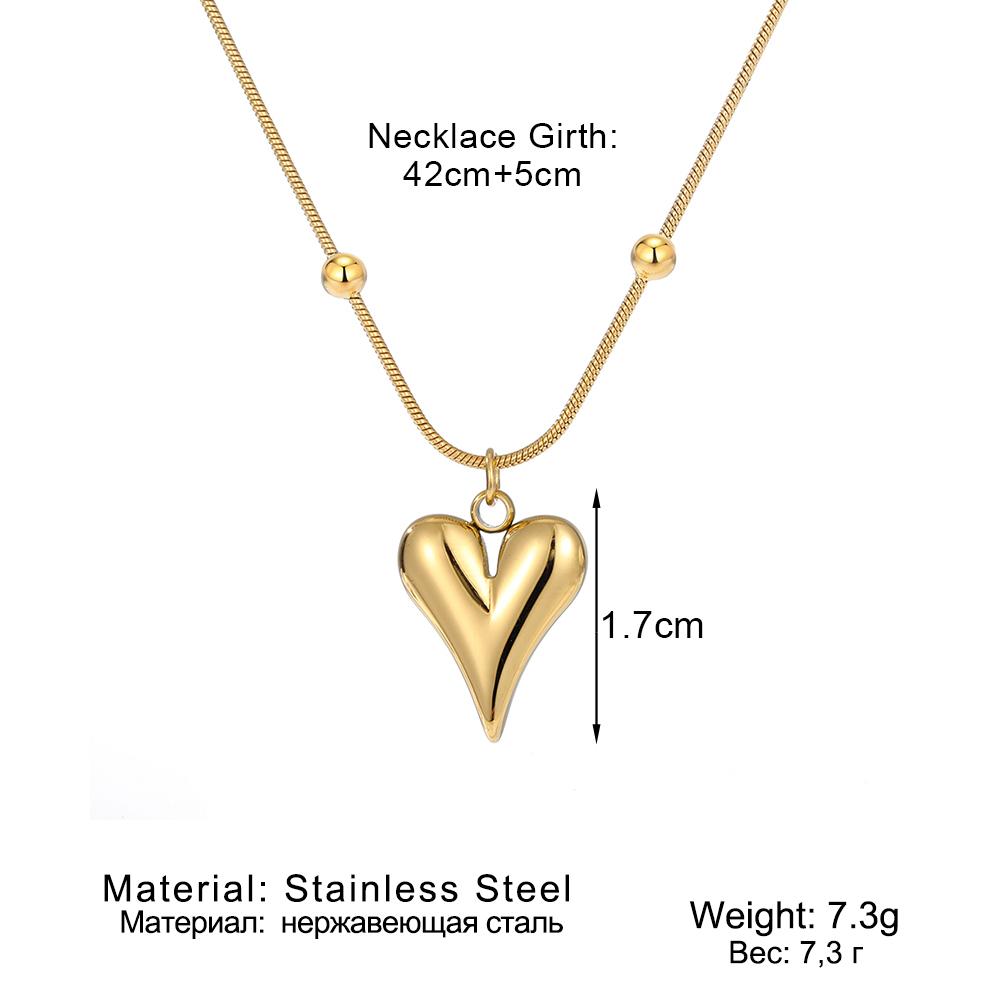 316L Stainless Steel Gold Color Heart Pendant Necklace For Women New Trend Girls Clavicle Chain Jewelry Festive Gifts
