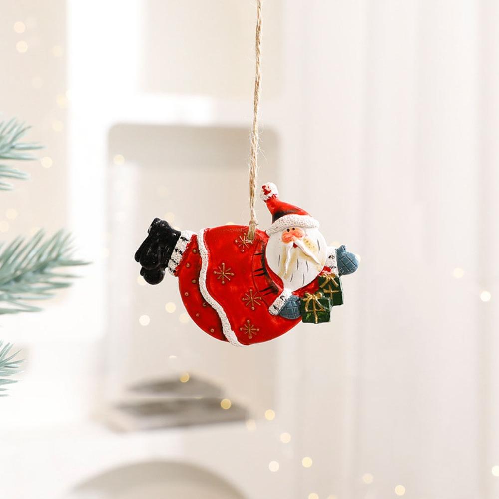 Resin Christmas Tree Hanging Ornament Snowman Xmas Pendant Christmas Gift Toy