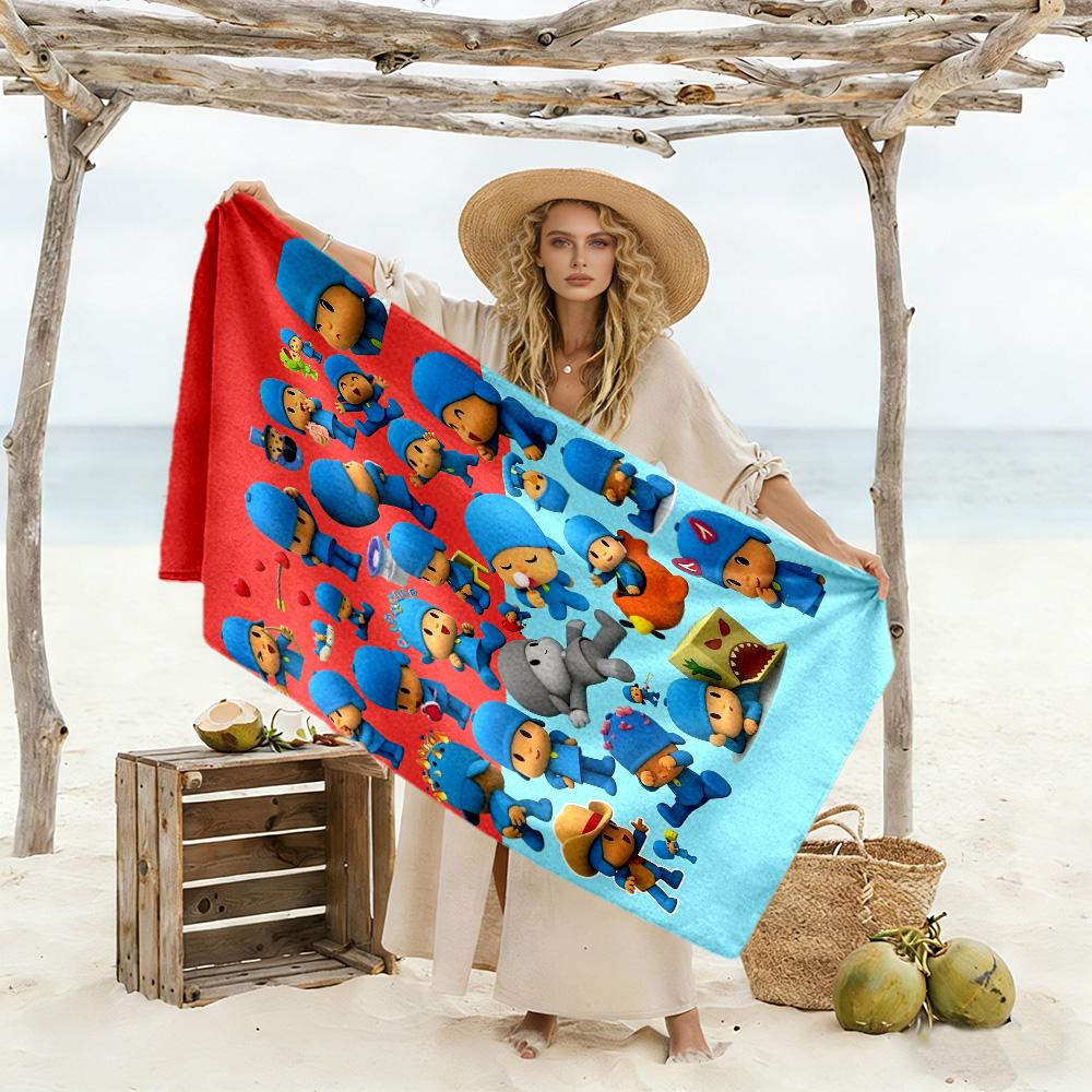 Pocoyo Beach Towel High Absorbency & Quick-Dry Comfortable Lightweight Suitable for Sports, Travel, Swimming, Yoga, Bathroom, Beach, And Pool