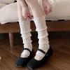 Autumn Winter Woolen Knitted Mid-Calf Hollow Out Socks Women'S Y2K Leg Warmers Jk Boots Cover