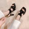 Hollow Waterproof Table Sexy Open-toed High Heels 2025 Summer New Sandals Women's Thick-heeled Sandals Women's Outer Sandals