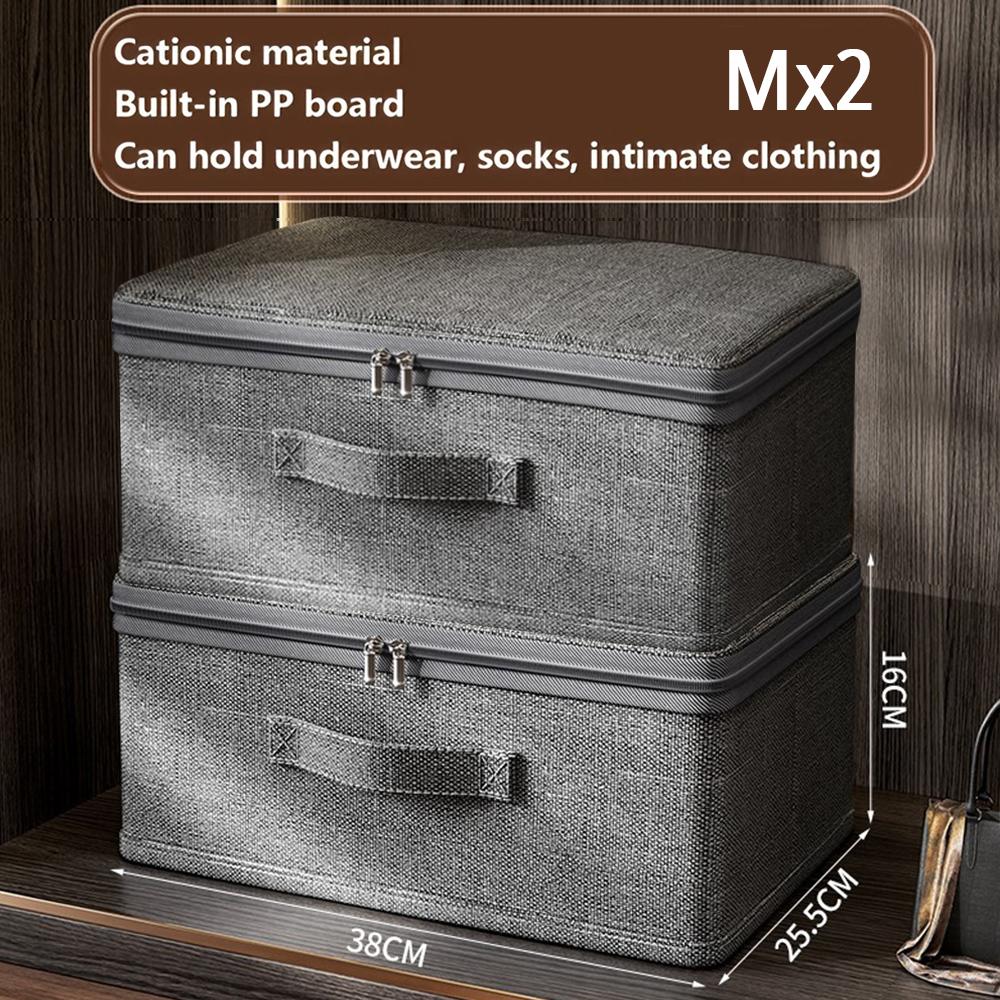 Foldable Clothes Storage Box Heavy-duty Quilt Sweater Storage Box With Lid , Large Underwear Organizer Box Wardrobe Organizer
