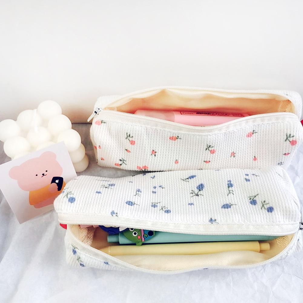 Цветочная сумка-карандаш Цветы Пеналы Симпатичные хлопковые сумки для ручек Сумки для хранения Школьные принадлежности Канцелярские принадлежности