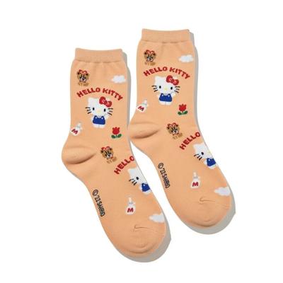 Домашние Оригинальные Носки с Персонажами Sanrio (Цветная Hello Kitty) Студенческие носки средней длины Детские носки Милые носки
