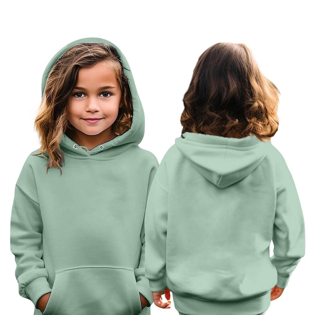 Children's Hoodies Loose Soild Hooded Sports Shirt Fashionable Sports Shirt