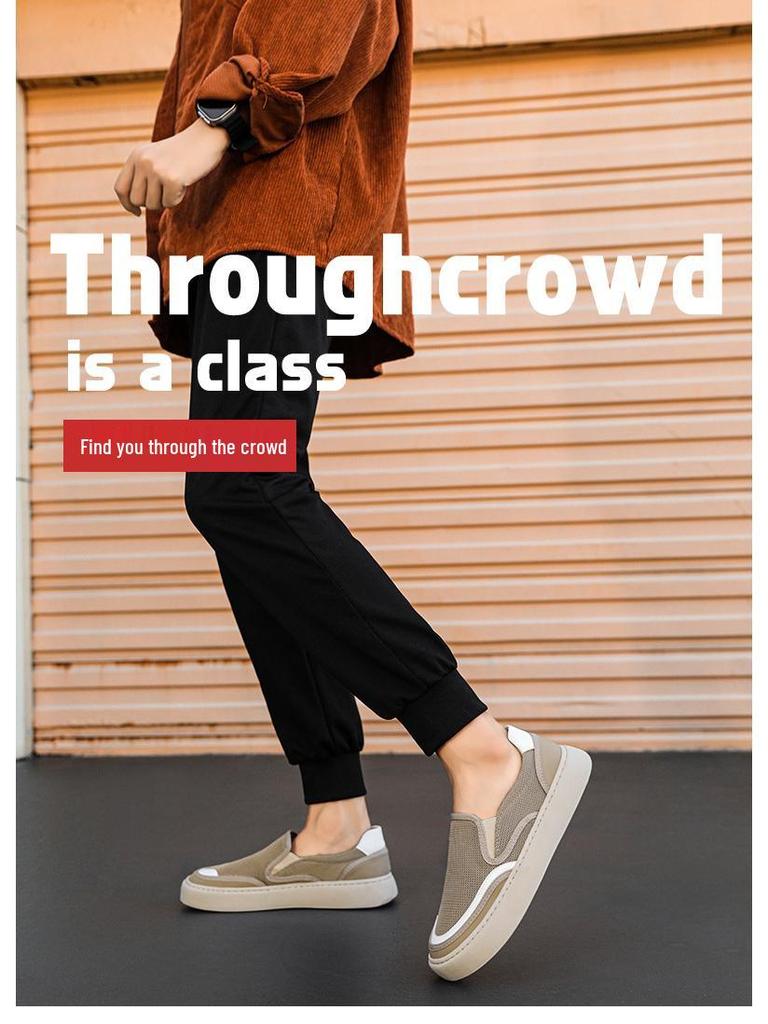 Men's Trendy Thick Sole Breathable Loafers - Summer Canvas Casual Shoes