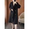 Модное и элегантное длинное шерстяное пальто двубортного дизайна для женщин