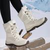 Women Waterproof Cotton Shoes High-top Snow Boots Fashion PU Leather Plush Boots Winter Outdoor Casual Shoes