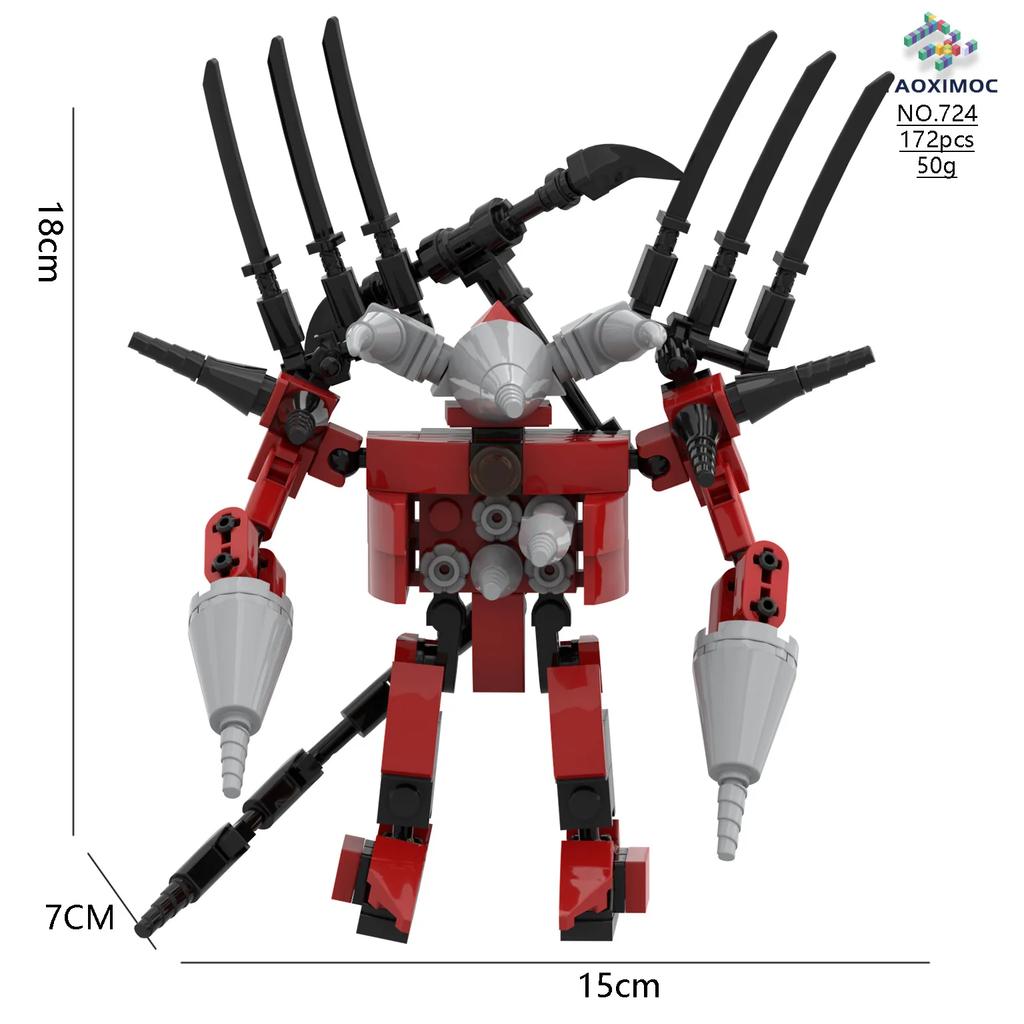 Skibidi Toilet MOC Абстрактный Робот Набор Строительных Блоков Совместимый С MT61-B Ракетный Рюкзак Телевизионный Король Масштабная Модель Блочные Кирпичики Игрушки Игровые Наборы