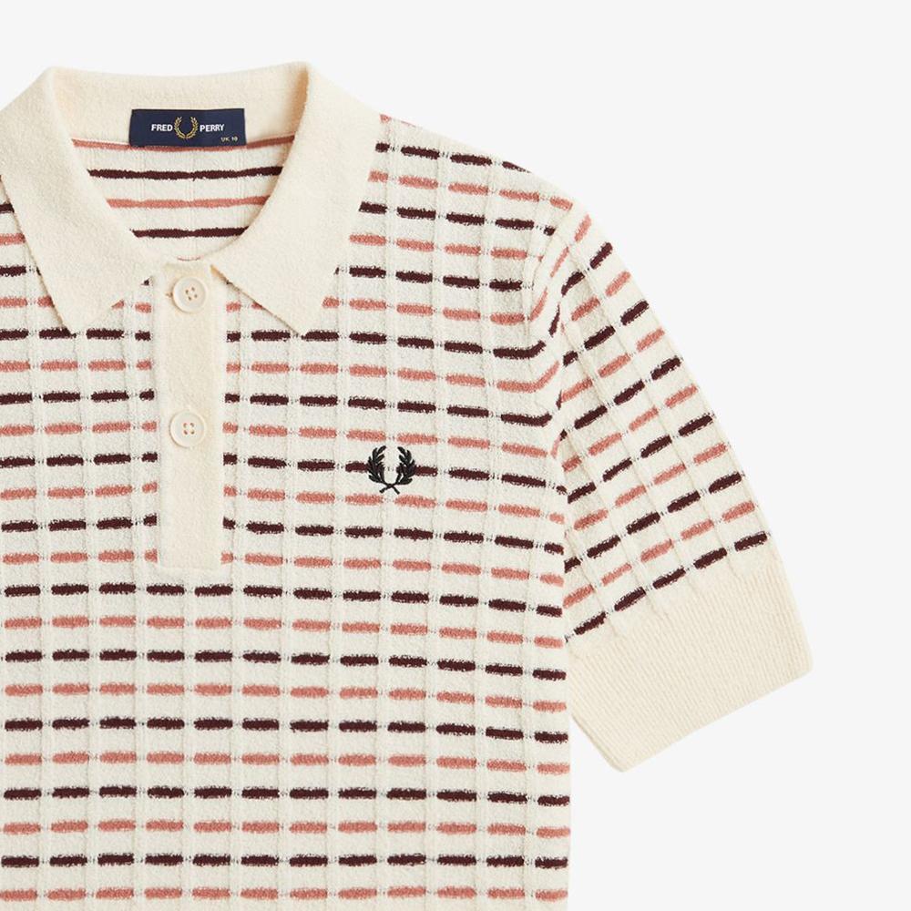 Fred Perry [Женский] Трикотажная рубашка-поло с букле - Шелковистый персик Afpf2519134-R33