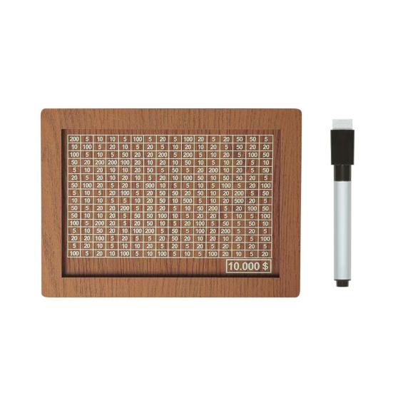 Деревянная копилка для денег, копилка для челленджа по накоплению денег с целью и цифрами, копилка со стираемым маркером для детей и взрослых