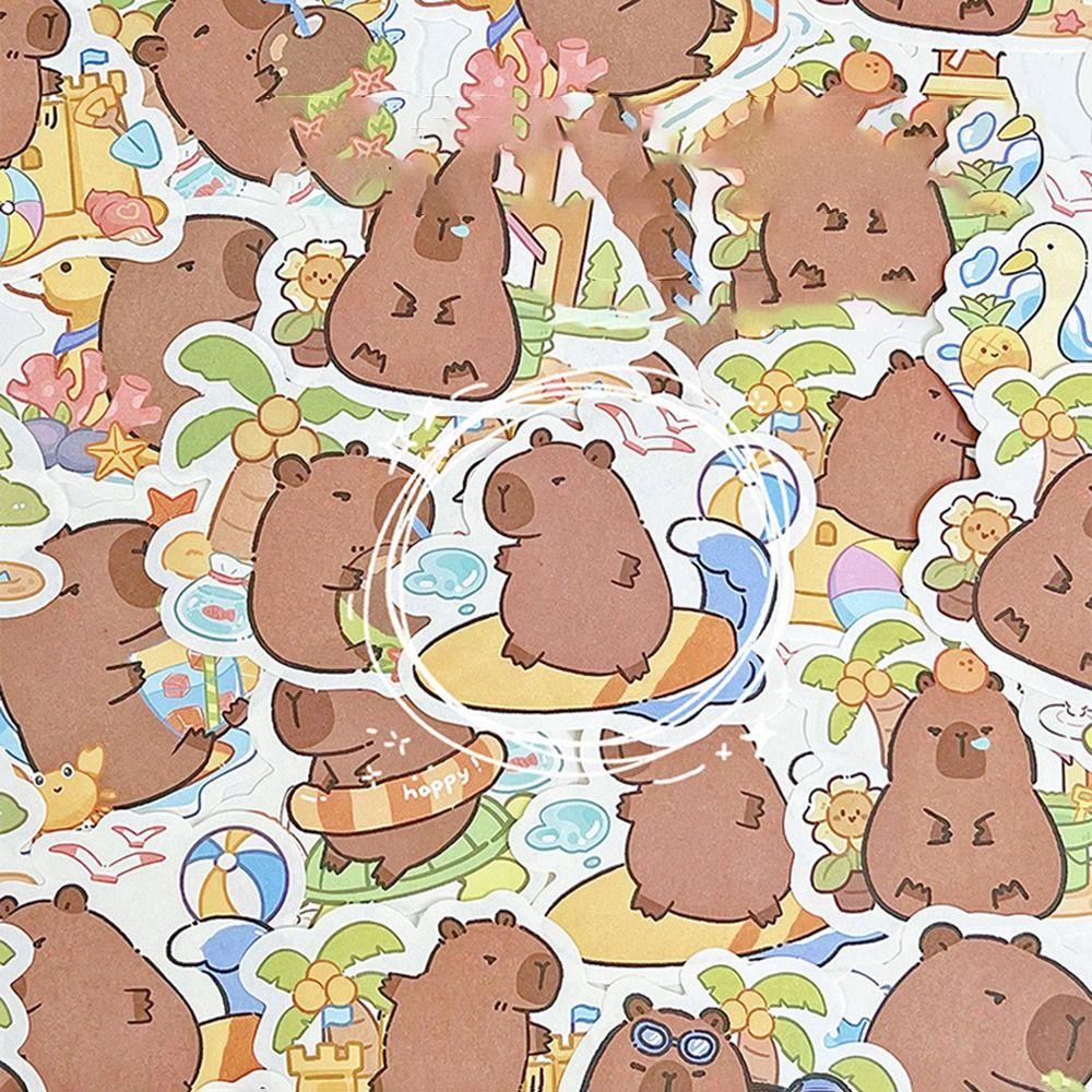 100 шт./пакет мультяшные наклейки капибара блокнот для записей детские игрушки наклейки для ноутбука