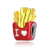 925 Silver Gold Heart Charms Beads Sparkling MapleLeaf Pendant For Women Bracelet DIY Jewelry Gift
