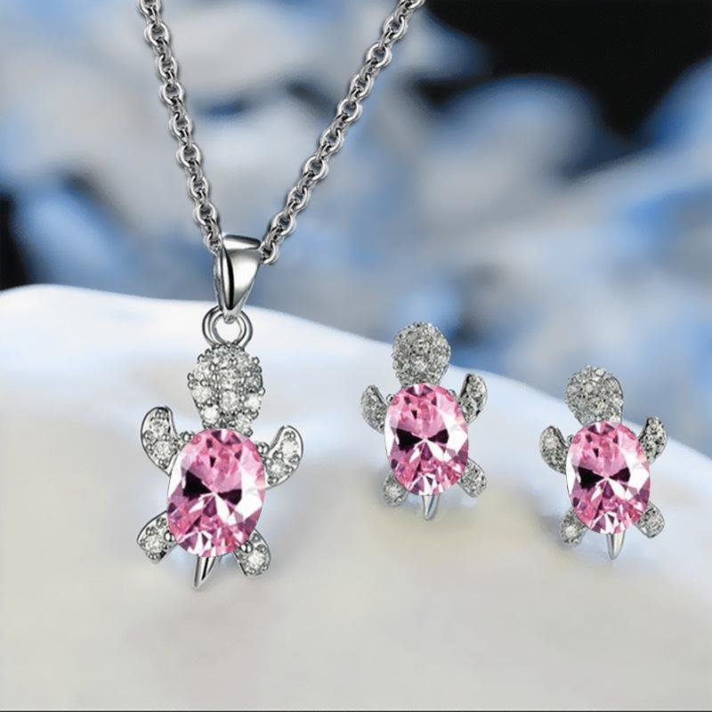 Tortoise Pendant Necklace Earring Set Niche Design Sense Female Jewelry