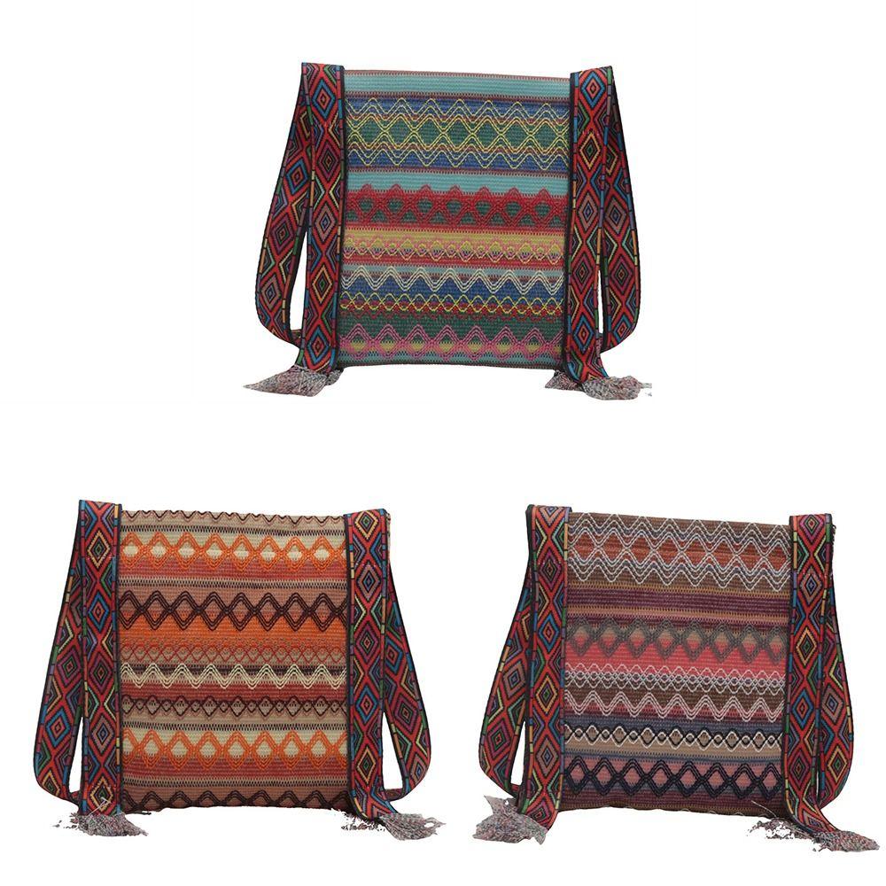 Tassel Ethnic Style Crossbody Bags Woven Bag Bohemian Shoulder Bag Fringe Shoulder Bag Travel
