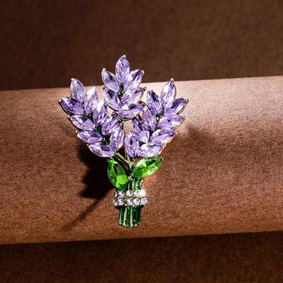 Изысканная лавандовая брошь на лацкан для женщин - Элегантная фиолетовая булавка-корсетный аксессуар