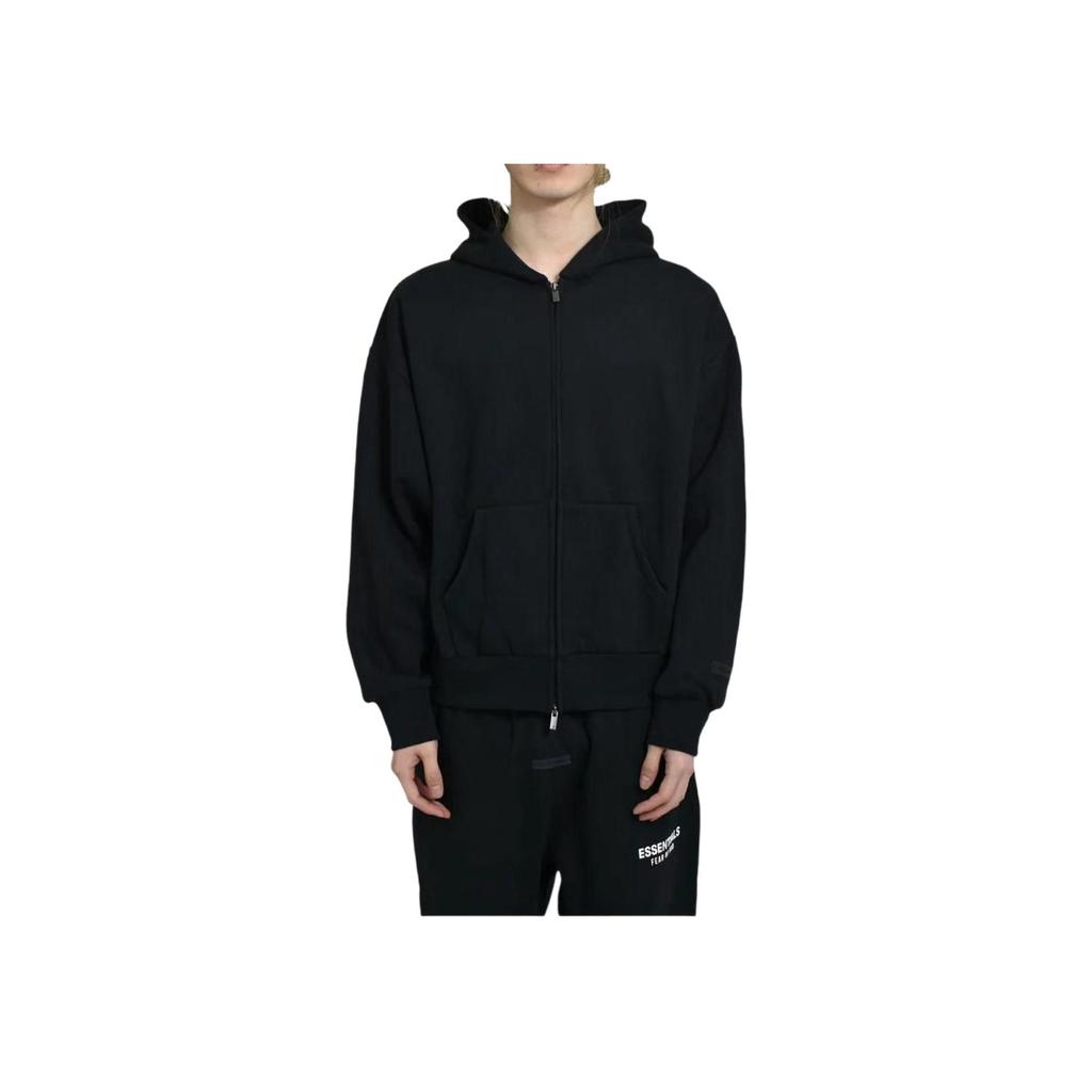 Fear of God Essentials Классическая толстовка на молнии Винтажный черный Мужские топы 192AS252071F