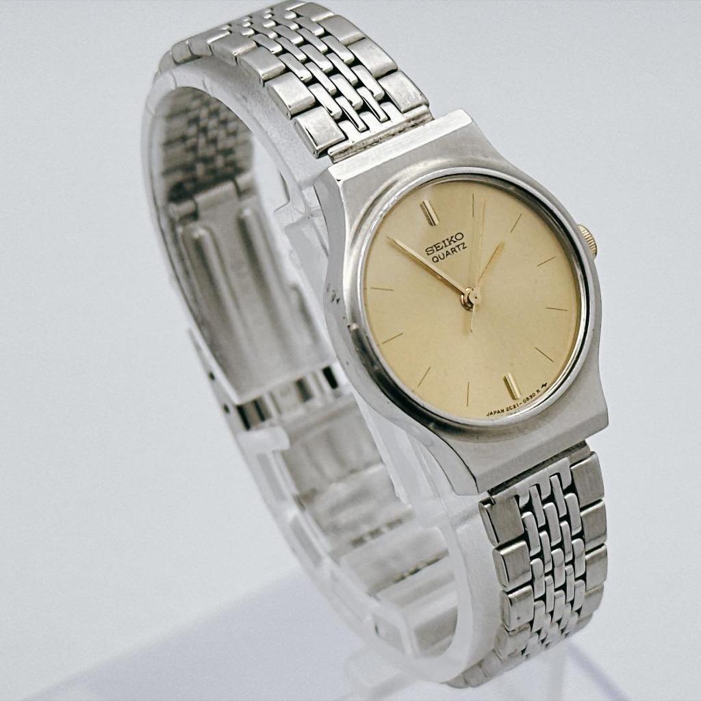 Used Vintage SEIKO Women's Watch Gold Dial Working/Battery Replaced