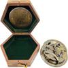 Gilbert  Sons London Brass Sundial Compass With Wooden Box, Brass Nautical