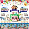 Vibrant Family Birthday Party Supplies Set With Cheerful Plates And Decor Elements